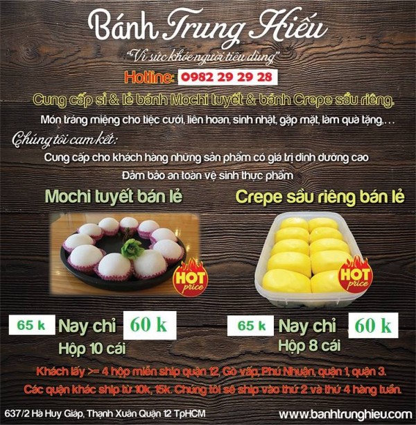 Quán ăn, ẩm thực: Cung Cấp Các Loại Bánh Mochi Tuyết, Bánh Crepe Sầu Riên 1(1)