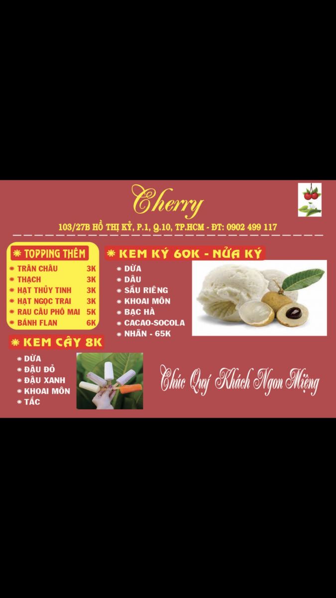 Cherry Tea - Quán Kem, Trà Sữa Ngon Hồ Thị Kỷ Quận 10 Z2278190947786_2358524850d21e4ad1d13a1edf544b27